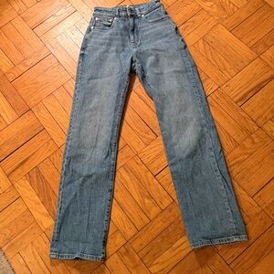 MADEWELL Jeans Womens 24 Blue Curvy 90's Straight Mid Rise Light Wash Stretch